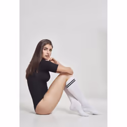 Urban Classics TB770, Chaussettes remontant jusqu'aux genoux, Noir, Blanc, Adulte, Femelle, 36-39, Long jusqu’au genou