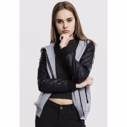 Urban Classics TB785, Adulte, Femelle, Sweat à capuche, Noir, Gris, XL, SML