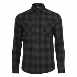 Urban Classics Checked Flanell, Chemise, Adulte, Mâle, Noir, Charbon de bois, L, SML