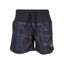 Urban Classics Block, Bas de maillot de bain, Boxeurs de natation, Adulte, Noir, Bleu, Camouflage, Motif, XXL