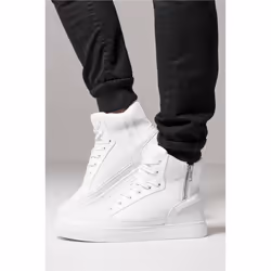 Urban Classics Zipper High Top, Mâle, Adulte, Blanc, EUE, Monochromatique, Haut