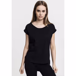 Urban Classics TB1186, Tee-shirt, Adulte, Femelle, Noir, L, États-Unis d'Amérique