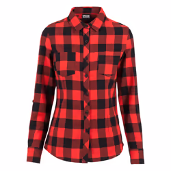 Urban Classics TB1280, Chemise, Adulte, Femelle, Noir, Rouge, L, SML