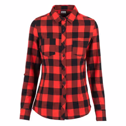 Urban Classics TB1280-00044-0058, Chemise, Adulte, Femelle, Noir, Rouge, Monochromatique, XS