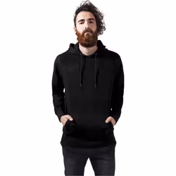 Urban Classics TB1393 Herren Kapuzenpullover Imitation Suede Hoody Schwarz (Black 7), Medium
