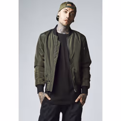 Urban Classics TB1446, Bomber, Mâle, Adulte, XL, SML, Noir, Olive