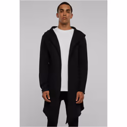 Urban Classics TB1389 Herren Strickjacke Long Hooded Open Edge Cardigan, Gr. Small, Schwarz (black 7)