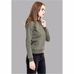 Sweatshirt à capuche femme Urban Classic basic côtelés - Vue supplémentaire 4