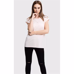 Urban Classics Ladies Extended Shoulder Tee, Tee-shirt, Adulte, Femelle, Rose, S, SML