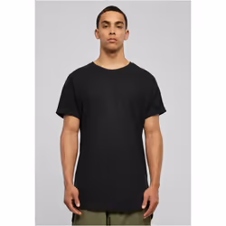 Urban Classics TB1561 Herren T-Shirt Long Shaped Turnup Tee, Gr. Medium, Schwarz (black 7)