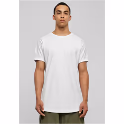 Urban Classics TB1561 Herren T-Shirt Long Shaped Turnup Tee Weiß (White 220), X-Large