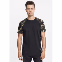 Urban Classics Raglan Contrast Tee, Tee-shirt, Adulte, Mâle, Noir, Kaki, Monochromatique, XL