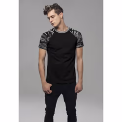 Urban Classics Raglan Contrast Tee, Tee-shirt, Adulte, Mâle, Noir, Kaki, M, SML