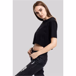Urban Classics TB1555 Damen T-Shirt Ladies Short Oversized Tee Black, S