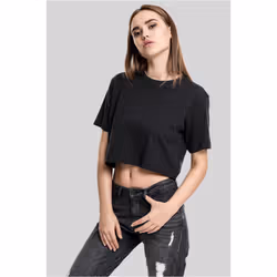 Urban Classics TB1555 Damen T-Shirt Ladies Short Oversized Tee Black, XS