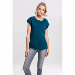 Urban Classics Ladies Extended Shoulder Tee, Tee-shirt, Adulte, Femelle, Vert, Monochromatique, M