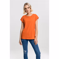 Urban Classics Ladies Extended Shoulder Tee, Tee-shirt, Adulte, Femelle, Orange, XL, SML