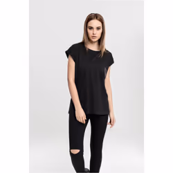 Urban Classics Ladies Extended Shoulder Tee, Tee-shirt, Adulte, Femelle, Noir, Monochromatique, 3XL