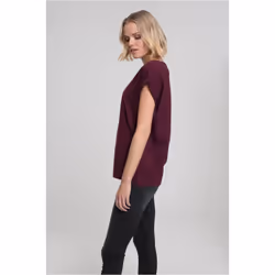Urban Classics Ladies Extended Shoulder Tee, Tee-shirt, Adulte, Femelle, Bordeaux, 3XL, SML
