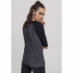 Urban Classics Ladies 3/4 Contrast Raglan Tee Tee-shirt Décolleté Manche 3/4 Coton