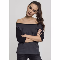 Urban Classics Ladies 3/4 Contrast Raglan Tee Tee-shirt Décolleté Manche 3/4 Coton