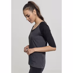 Urban Classics Ladies 3/4 Contrast Raglan Tee Tee-shirt Décolleté Manche 3/4 Coton - Vue supplémentaire 4