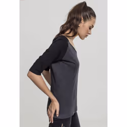 Urban Classics Ladies 3/4 Contrast Raglan Tee Tee-shirt Décolleté Manche 3/4 Coton - Vue supplémentaire 5