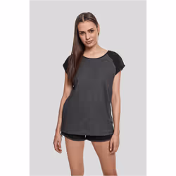 Urban Classics Ladies Contrast Raglan Tee, Tee-shirt, Adulte, Femelle, Noir, Gris, 5XL, SML