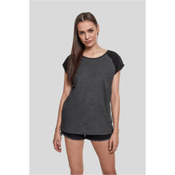 Urban Classics Ladies Contrast Raglan Tee Tee-shirt Encolure torsadée Manche courte Coton, Viscose