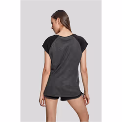 Urban Classics Ladies Contrast Raglan Tee Tee-shirt Encolure torsadée Manche courte Coton, Viscose