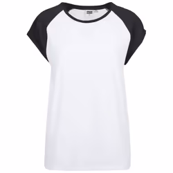 Urban Classics TB1913, Tee-shirt, Adulte, Femelle, Noir, Blanc, M, États-Unis d'Amérique