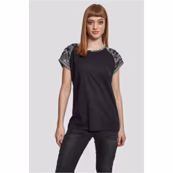 Urban Classics Ladies Contrast Raglan Tee, Tee-shirt, Adulte, Femelle, Noir, Kaki, 4XL, SML