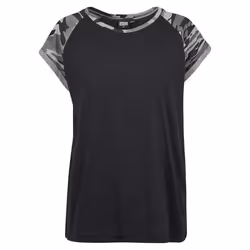 Urban Classics TB1913-01308-0058, Tee-shirt, Adulte, Femelle, Noir, Camouflage, Monochromatique, XS