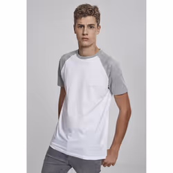 Urban Classics Raglan Contrast Tee, Tee-shirt, Adulte, Mâle, Gris, Blanc, Monochromatique, XL