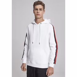 Urban Classics Stripe Shoulder, Adulte, Mâle, Sweat à capuche, Noir, Rouge, Blanc, L, SML