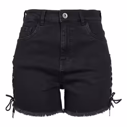 Urban Classics TB2001-00709-0007, Short à volants, Femelle, Adulte, Noir, Monochromatique, Été