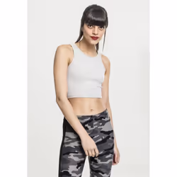 Urban Classics Ladies Rib Cropped Top, Débardeur, Adulte, Femelle, Gris, Monochromatique, XS