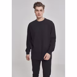 Urban Classics Boxy Heavy Longsleeve, Adulte, Mâle, Sweatshirt, Noir, Encolure torsadée, Manches longues