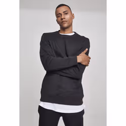 Urban Classics Basic Terry Crew, Adulte, Mâle, Sweatshirt, Noir, L, SML