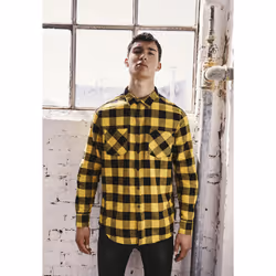 Urban Classics Checked Flanell, Chemise, Adulte, Mâle, Noir, Jaune, XXL, SML