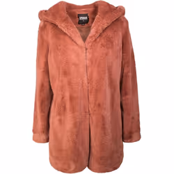 Urban Classics TB2375-01472-0042, Manteau de fourrure, Femelle, Adulte, 2 pochettes, Polyester, Rose