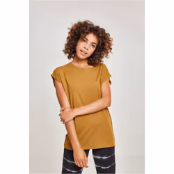 Urban Classics Ladies Extended Shoulder Tee, Tee-shirt, Adulte, Femelle, Marron, Monochromatique, S