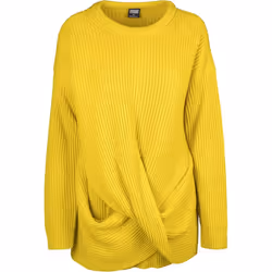 Urban Classics TB2360-01446-0046, Adulte, Femelle, Pull, Jaune, Encolure torsadée, Manches longues