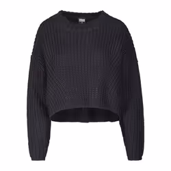 Urban Classics TB2359-00007-0051, Adulte, Femelle, Pull, Noir, Encolure torsadée, Manches longues