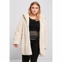 Veste à capuche femme Urban Classics teddy coat (grandes tailles)