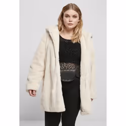 Veste à capuche femme Urban Classics teddy coat (grandes tailles)