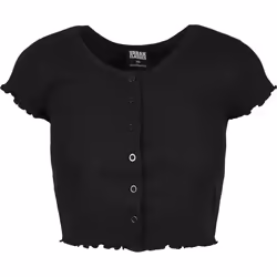 T-shirt femme Urban Classics cropped button up rib