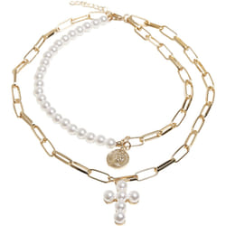 Collier Urban Classics pearl cross layering