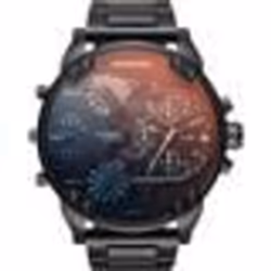 DIESEL HOMME 55MM BRACELET & BOITIER ACIER INOXYDABLE QUARTZ MONTRE DZ7395