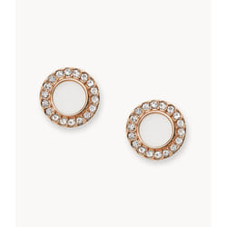Fossil JF02659791 boucle d'oreille Acier inoxydable Blanc